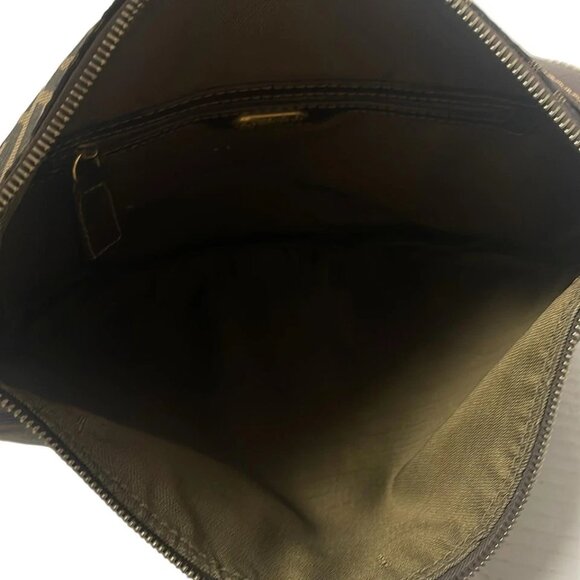 FENDI Zucca - Beige Dark Brown Jacquard Leather Shoulder Bag 641-072125 - Picture 8 of 9